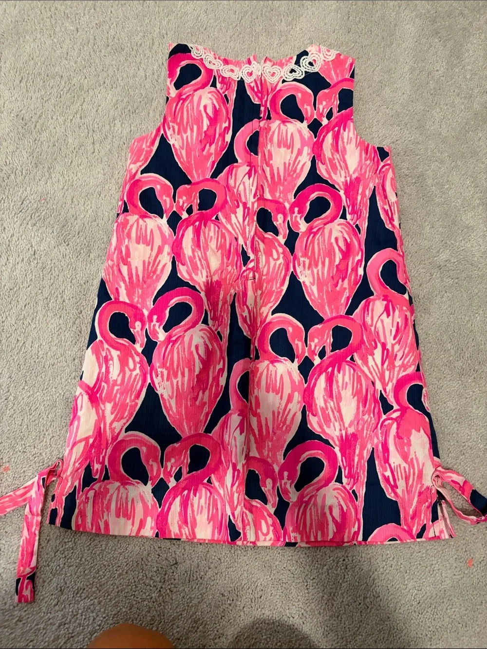 Lilly Pulitzer Pink and Navy Flamingo Print Girls' Dress
